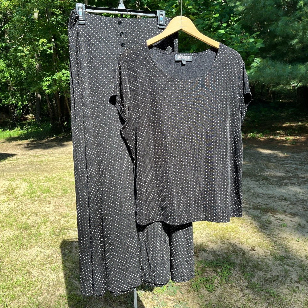 90s Briggs Slinky Polka Dot 2-Piece Skirt Set Size XL Summer Minimal